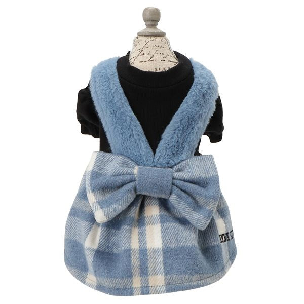 アナ スイ ANNA SUI チェック柄ドッキングふわふわワンピース【小型犬 犬服 ドッグウエア ワンピース スカート ドレス セレブ】