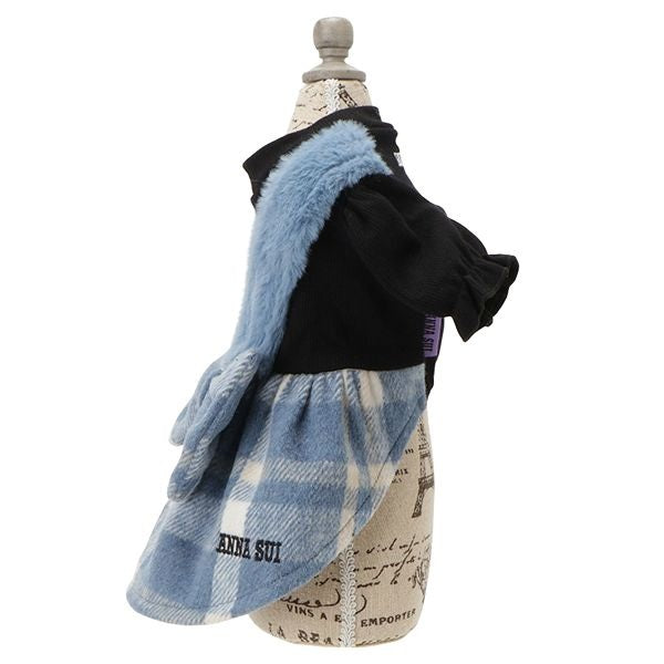 アナ スイ ANNA SUI チェック柄ドッキングふわふわワンピース【小型犬 犬服 ドッグウエア ワンピース スカート ドレス セレブ】