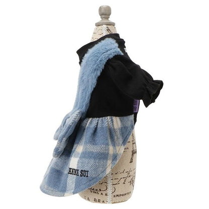 アナ スイ ANNA SUI チェック柄ドッキングふわふわワンピース【小型犬 犬服 ドッグウエア ワンピース スカート ドレス セレブ】