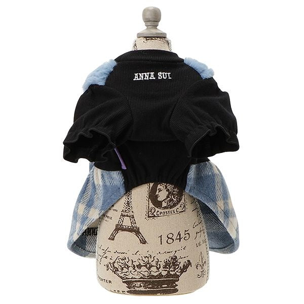 アナ スイ ANNA SUI チェック柄ドッキングふわふわワンピース【小型犬 犬服 ドッグウエア ワンピース スカート ドレス セレブ】