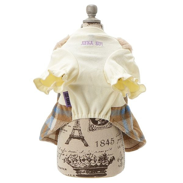 アナ スイ ANNA SUI チェック柄ドッキングふわふわワンピース【小型犬 犬服 ドッグウエア ワンピース スカート ドレス セレブ】