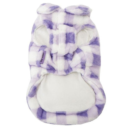 アナ スイ ANNA SUI リボン付きもこもこチェック柄アウター【小型犬 犬服 ドッグウエア アウター コート セレブ】