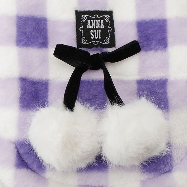 アナ スイ ANNA SUI リボン付きもこもこチェック柄アウター【小型犬 犬服 ドッグウエア アウター コート セレブ】
