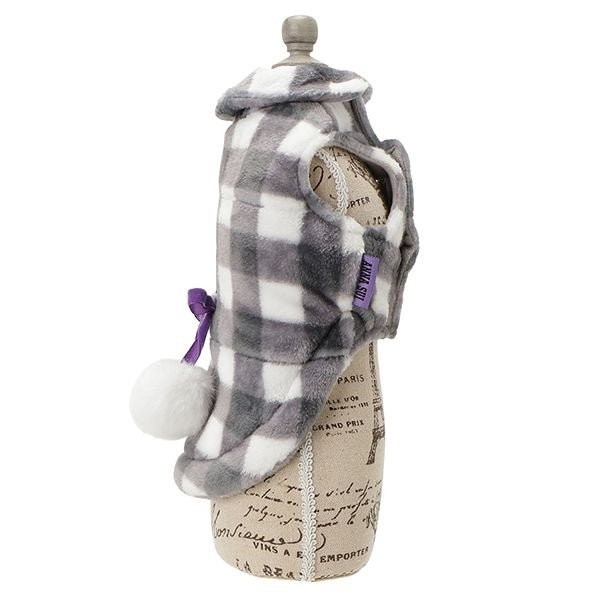 アナ スイ ANNA SUI リボン付きもこもこチェック柄アウター【小型犬 犬服 ドッグウエア アウター コート セレブ】
