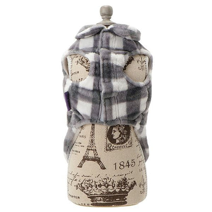 アナ スイ ANNA SUI リボン付きもこもこチェック柄アウター【小型犬 犬服 ドッグウエア アウター コート セレブ】