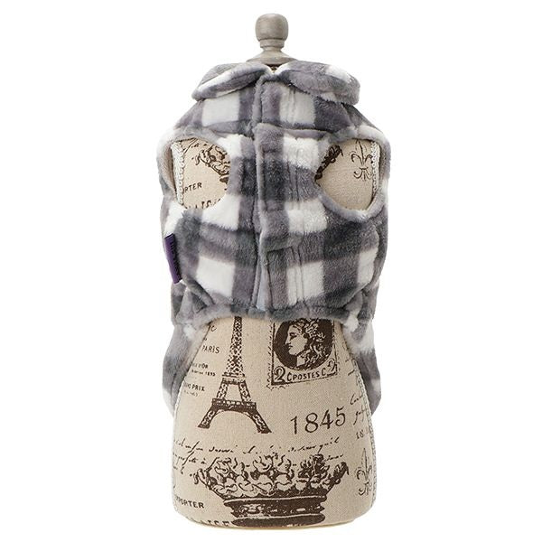 アナ スイ ANNA SUI リボン付きもこもこチェック柄アウター【小型犬 犬服 ドッグウエア アウター コート セレブ】