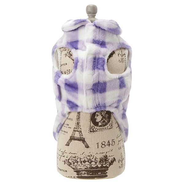 アナ スイ ANNA SUI リボン付きもこもこチェック柄アウター【小型犬 犬服 ドッグウエア アウター コート セレブ】