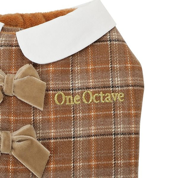 ワンオクターヴ One Octave プリーツチェックワンピ【小型犬 犬服 ドッグウエア ワンピース スカート ドレス セレブ】