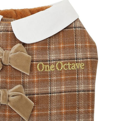 ワンオクターヴ One Octave プリーツチェックワンピ【小型犬 犬服 ドッグウエア ワンピース スカート ドレス セレブ】