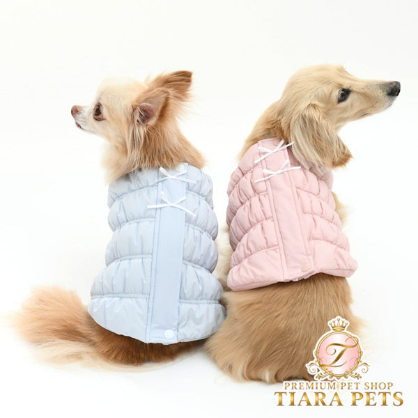 ワンオクターヴ One Octave ポイントリボンもこもこベスト【小型犬 犬服 ドッグウエア アウター コート ベスト セレブ】