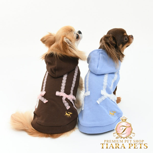 ロペピクニック ROPE PICNIC リボンパーカー【犬服 ドッグウエア トップス パーカー フーディ スウェット トレーナー セレブ】