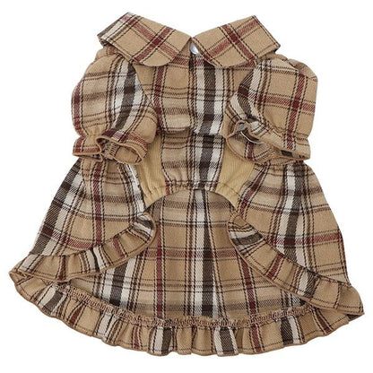 ロペピクニック ROPE PICNIC 襟付きチェック柄ワンピース【犬服 ドッグウエア ワンピース スカート ドレス セレブ】