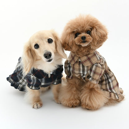 ロペピクニック ROPE PICNIC 襟付きチェック柄ワンピース【犬服 ドッグウエア ワンピース スカート ドレス セレブ】