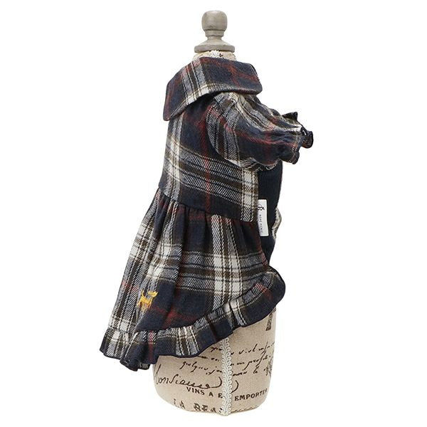 ロペピクニック ROPE PICNIC 襟付きチェック柄ワンピース【犬服 ドッグウエア ワンピース スカート ドレス セレブ】