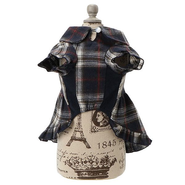 ロペピクニック ROPE PICNIC 襟付きチェック柄ワンピース【犬服 ドッグウエア ワンピース スカート ドレス セレブ】