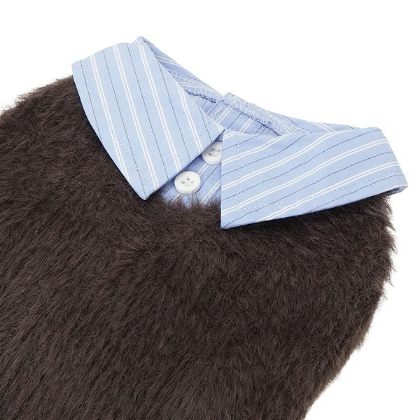 ロペピクニック ROPE PICNIC フェザーニットドッキングシャツ【犬服 ドッグウエア トップス シャツ レイヤード セレブ】