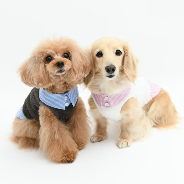 ロペピクニック ROPE PICNIC フェザーニットドッキングシャツ【犬服 ドッグウエア トップス シャツ レイヤード セレブ】