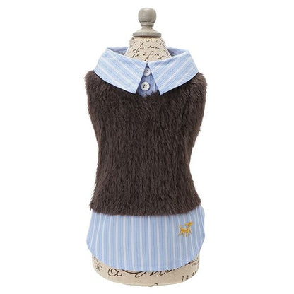 ロペピクニック ROPE PICNIC フェザーニットドッキングシャツ【犬服 ドッグウエア トップス シャツ レイヤード セレブ】