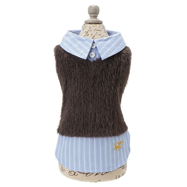 ロペピクニック ROPE PICNIC フェザーニットドッキングシャツ【犬服 ドッグウエア トップス シャツ レイヤード セレブ】
