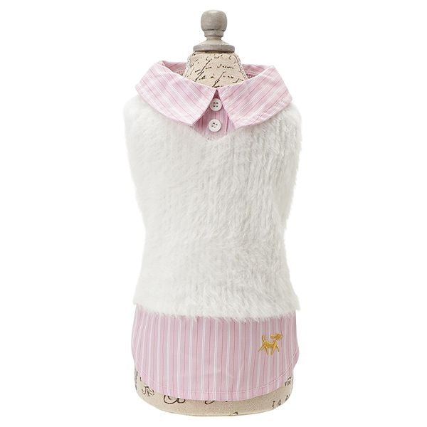 ロペピクニック ROPE PICNIC フェザーニットドッキングシャツ【犬服 ドッグウエア トップス シャツ レイヤード セレブ】