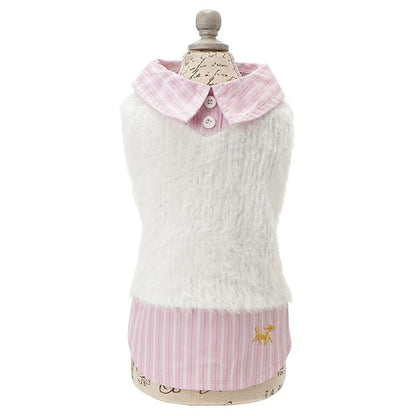 ロペピクニック ROPE PICNIC フェザーニットドッキングシャツ【犬服 ドッグウエア トップス シャツ レイヤード セレブ】