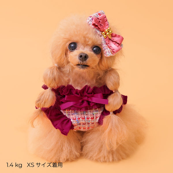 ゴッドピヴァ GODPIVA ☆一部ご予約☆ ツイードTERAフリルハーネス【小型犬用 犬用 ハーネス お散歩 一体型 セレブ】