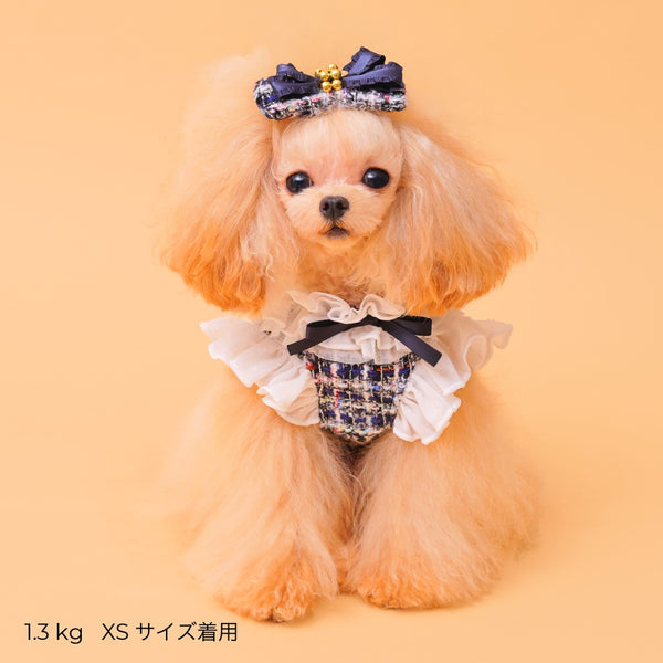 ゴッドピヴァ GODPIVA ☆一部ご予約☆ ツイードTERAフリルハーネス【小型犬用 犬用 ハーネス お散歩 一体型 セレブ】