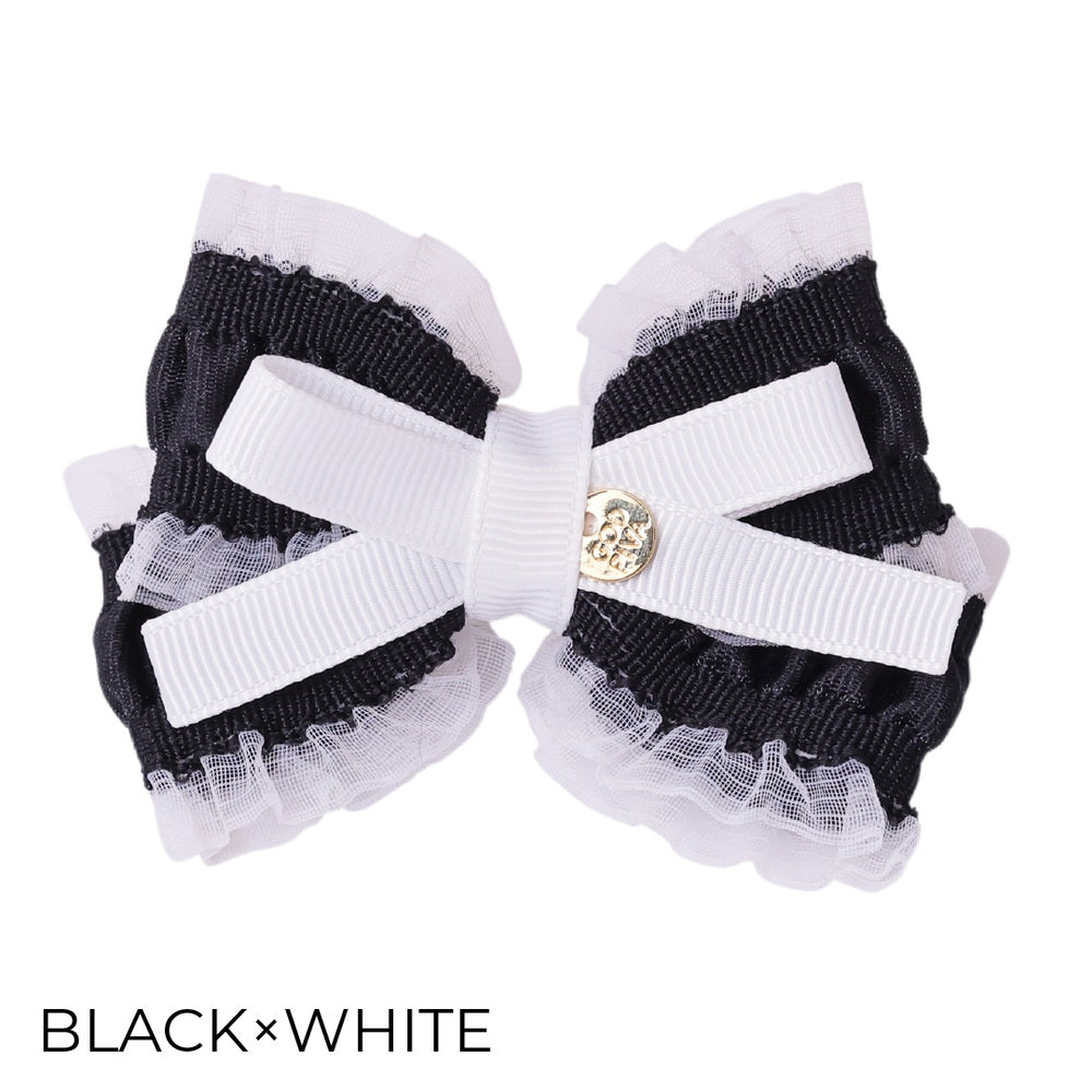 ゴッドピヴァ GODPIVA ☆ご予約☆ サイドフリルリボンバレッタ【小型犬用 犬用 ヘアアクセサリー バレッタ リボン セレブ】