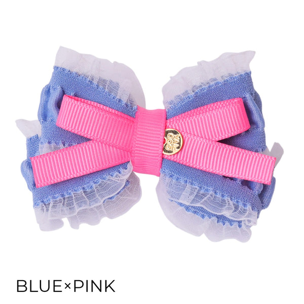 ゴッドピヴァ GODPIVA ☆ご予約☆ サイドフリルリボンバレッタ【小型犬用 犬用 ヘアアクセサリー バレッタ リボン セレブ】