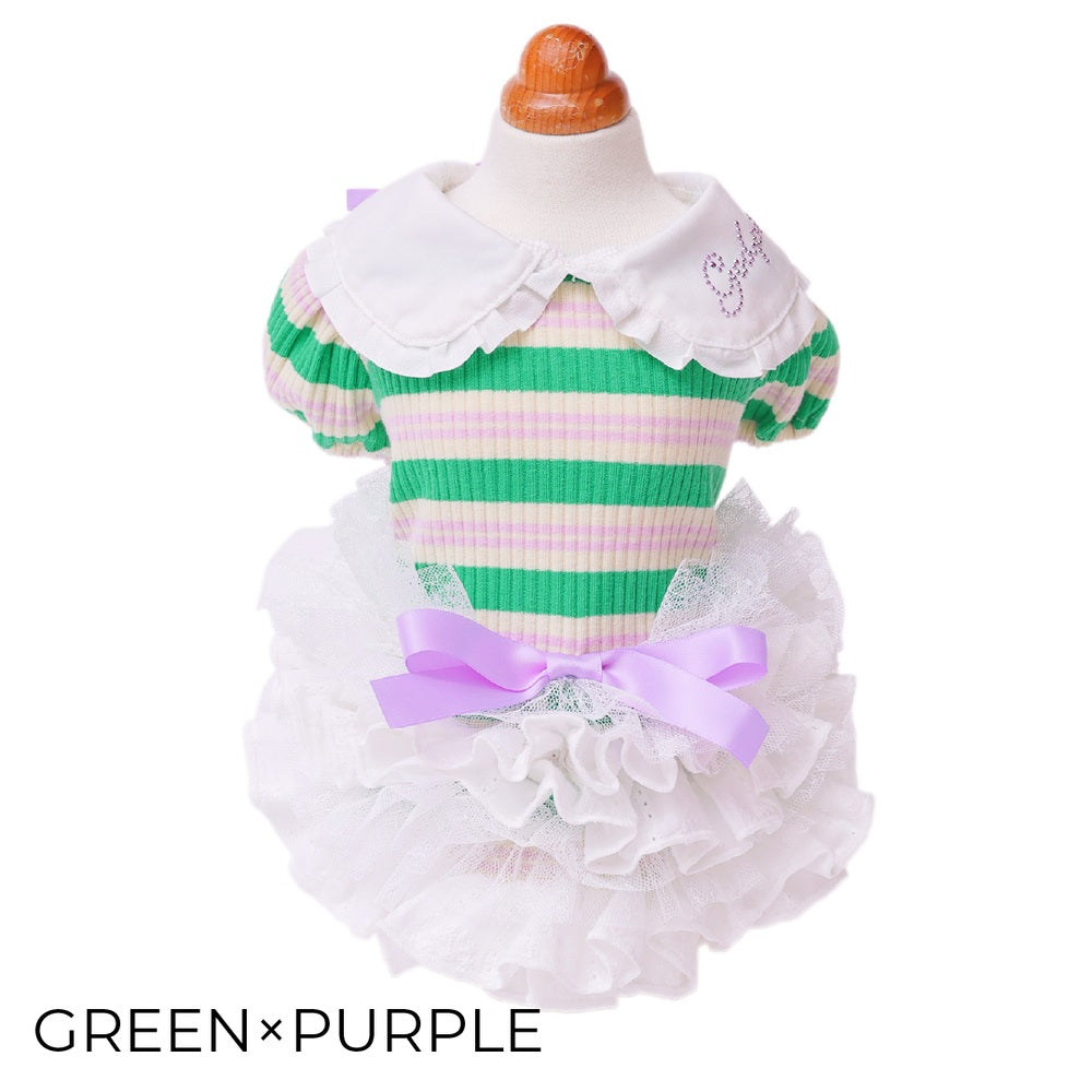 ゴッドピヴァ GODPIVA ☆ご予約☆ フレンチボーダワンピース【小型犬用 犬服 ドッグウエア ワンピース スカート ドレス セレブ】