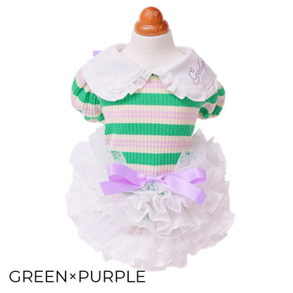 ゴッドピヴァ GODPIVA ☆ご予約☆ フレンチボーダワンピース【小型犬用 犬服 ドッグウエア ワンピース スカート ドレス セレブ】
