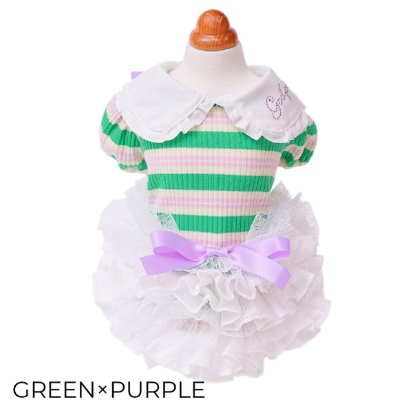 ゴッドピヴァ GODPIVA ☆ご予約☆ フレンチボーダワンピース【小型犬用 犬服 ドッグウエア ワンピース スカート ドレス セレブ】