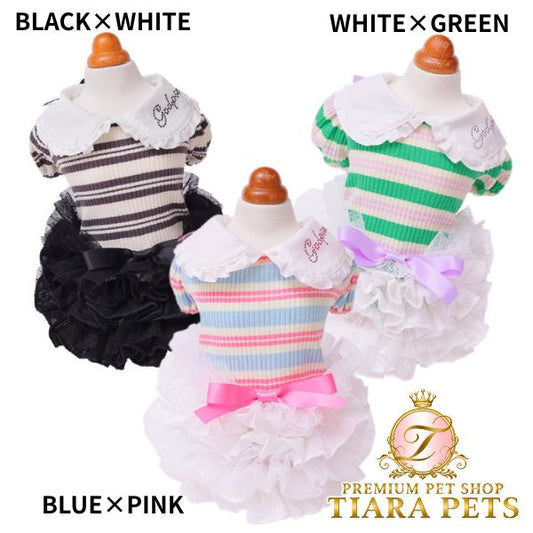 ゴッドピヴァ GODPIVA ☆ご予約☆ フレンチボーダワンピース【小型犬用 犬服 ドッグウエア ワンピース スカート ドレス セレブ】
