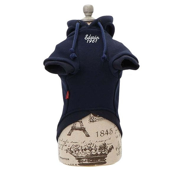 エドウイン EDWIN ハーフジップデニムポケットパーカー【犬服 ドッグウエア ウエア トップス パーカー フーディ スウェット トレーナー カジュアル】