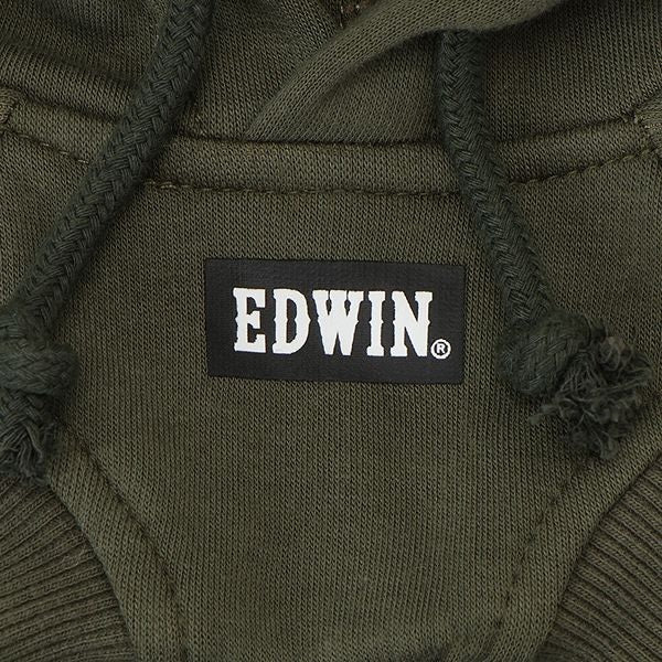 エドウイン EDWIN デニムパッチ風パーカー【犬服 ドッグウエア ウエア トップス パーカー フーディ スウェット トレーナー カジュアル】