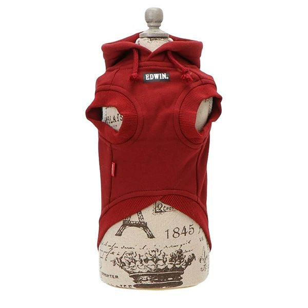 エドウイン EDWIN デニムパッチ風パーカー【犬服 ドッグウエア ウエア トップス パーカー フーディ スウェット トレーナー カジュアル】