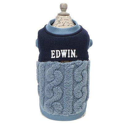 エドウイン EDWIN デニム切り替えふわもこスウェット【犬服 ドッグウエア ウエア トップス パーカー フーディ スウェット トレーナー カジュアル】
