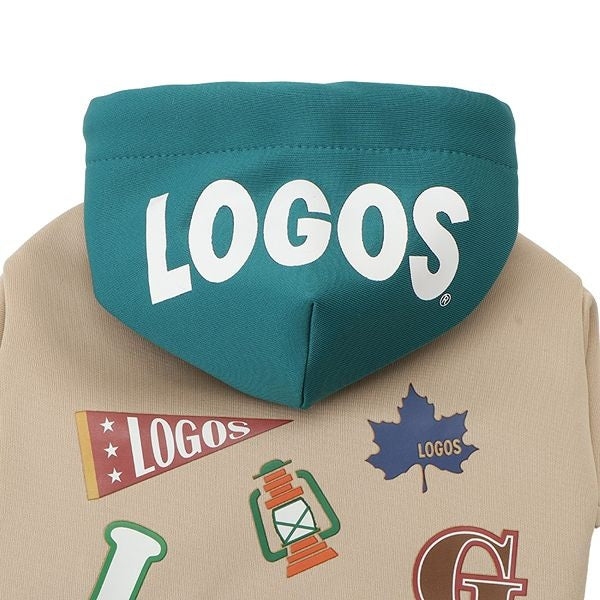 ロゴス LOGOS パッチ風デザインパーカー【犬服 ドッグウエア ウエア トップス パーカー フーディ スウェット トレーナー カジュアル】