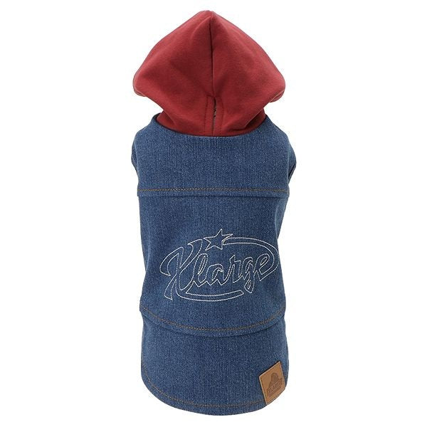 エクストララージ XLARGE デニムフーディー【犬服 ドッグウエア ウエア トップス フーディ パーカー スウェット トレーナー カジュアル】