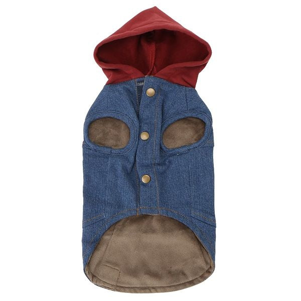 エクストララージ XLARGE デニムフーディー【犬服 ドッグウエア ウエア トップス フーディ パーカー スウェット トレーナー カジュアル】