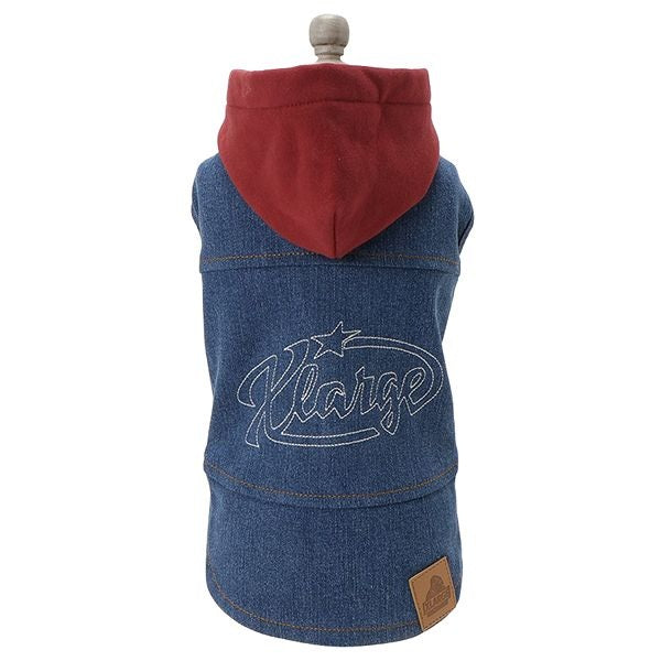 エクストララージ XLARGE デニムフーディー【犬服 ドッグウエア ウエア トップス フーディ パーカー スウェット トレーナー カジュアル】