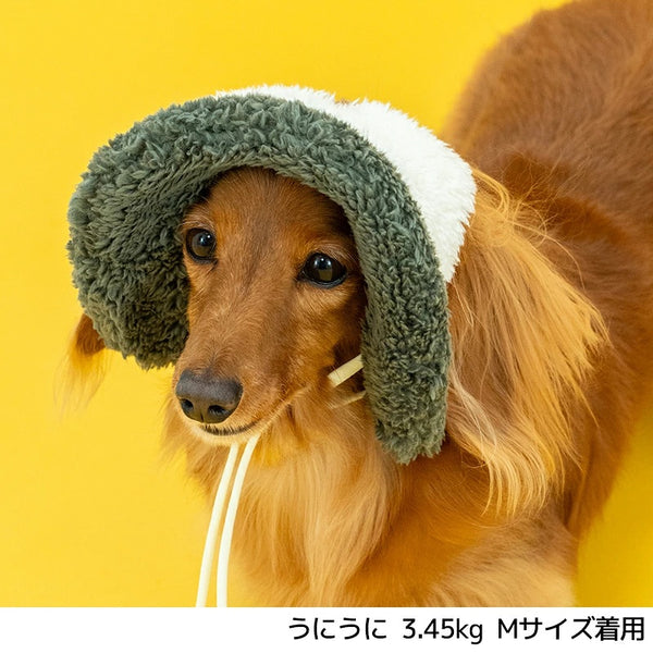 ディーズチャット D's CHAT ☆予約品☆ 配色ボア帽子【犬服 ドッグウェア 帽子 ニット帽 セレブ】