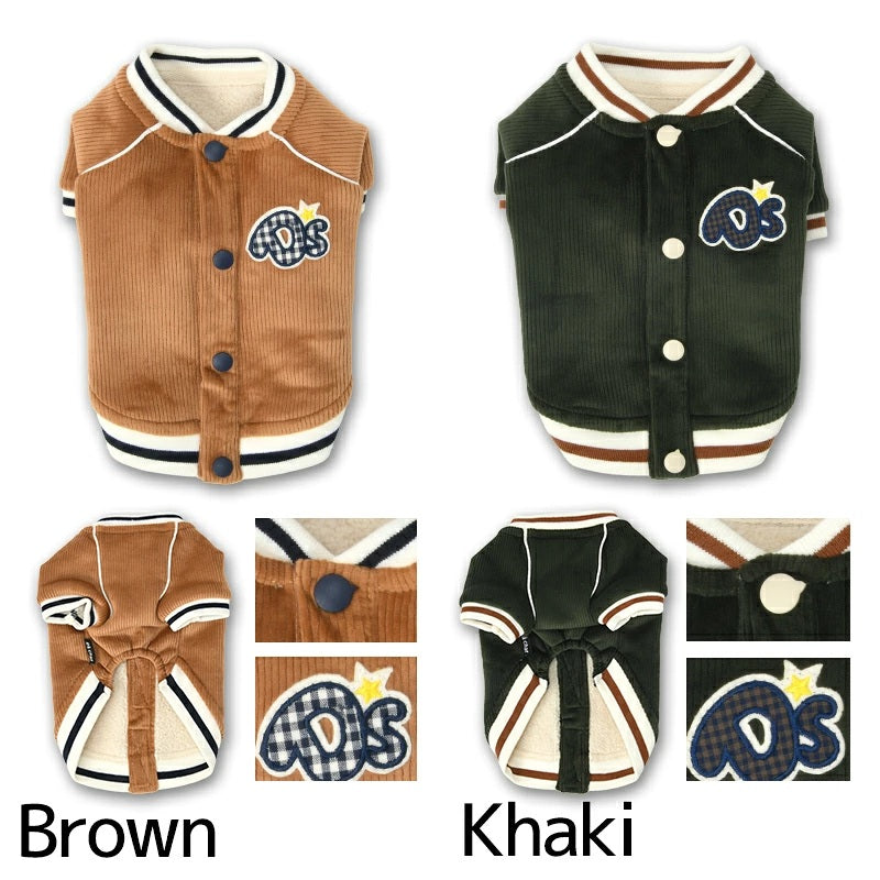 ディーズチャット D's CHAT ☆予約品☆ コーデュロイボアアウター【犬服 ドッグウェア アウター ジャケット コート セレブ】