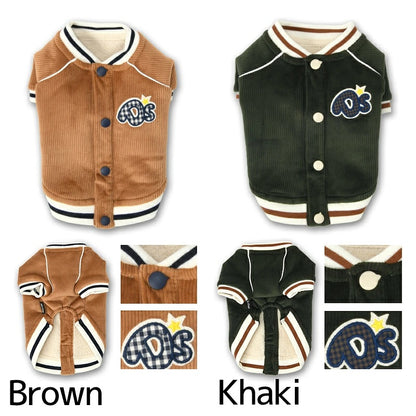 ディーズチャット D's CHAT ☆予約品☆ コーデュロイボアアウター【犬服 ドッグウェア アウター ジャケット コート セレブ】
