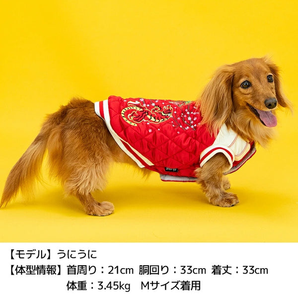 ディーズチャット D's CHAT ☆予約品☆ ドラゴン刺しゅうスカジャン【犬服 ドッグウェア アウター ジャケット コート スカジャン セレブ】