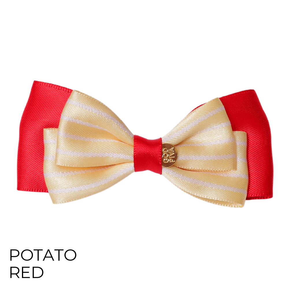 ゴッドピヴァ GODPIVA ☆ご予約☆POTATOバレッタ / ハートバレッタ / デニムチェックフリルバレッタ【小型犬 アクセサリー ヘアアクセサリー セレブ】