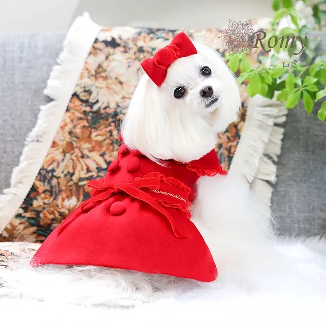 グラマーイズム Glamourism ロミー（Romy）レッド【小型犬 犬服 トップス アウター コート セレブ】
