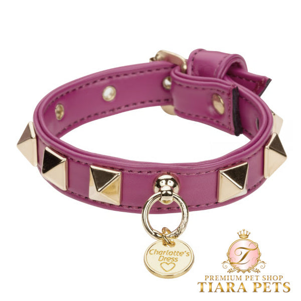 シャーロットドレス Charlotte's Dress Art. f1519N15 collar Square rivet【犬用 お散歩 カラー 首輪 セレブ】