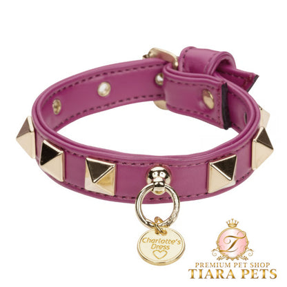シャーロットドレス Charlotte's Dress Art. f1519N15 collar Square rivet【犬用 お散歩 カラー 首輪 セレブ】