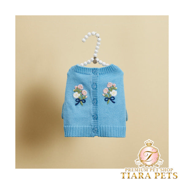 ルイスドッグ louisdog Merino Little Bouquet Cardigan【小型犬 犬服 ドッグウエア トップス フーディ パーカー セレブ】